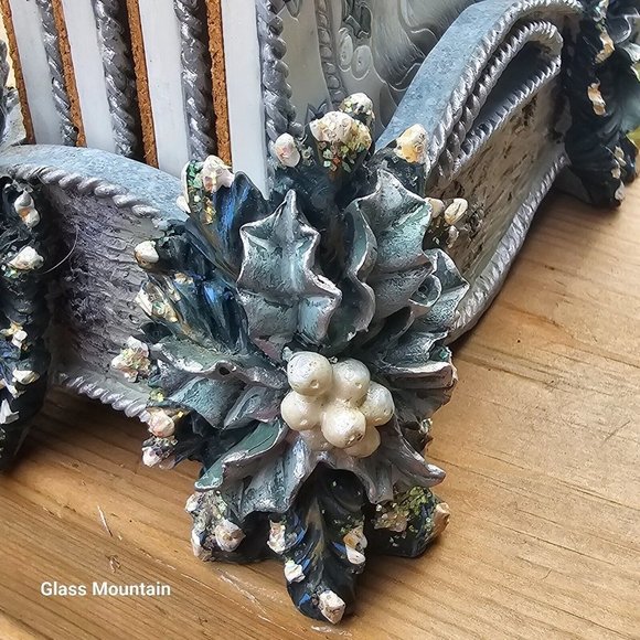 SOLD - Innovation Royal Serenity Vintage Swan and Floral Coasters & Mirror - Picture 8 of 16